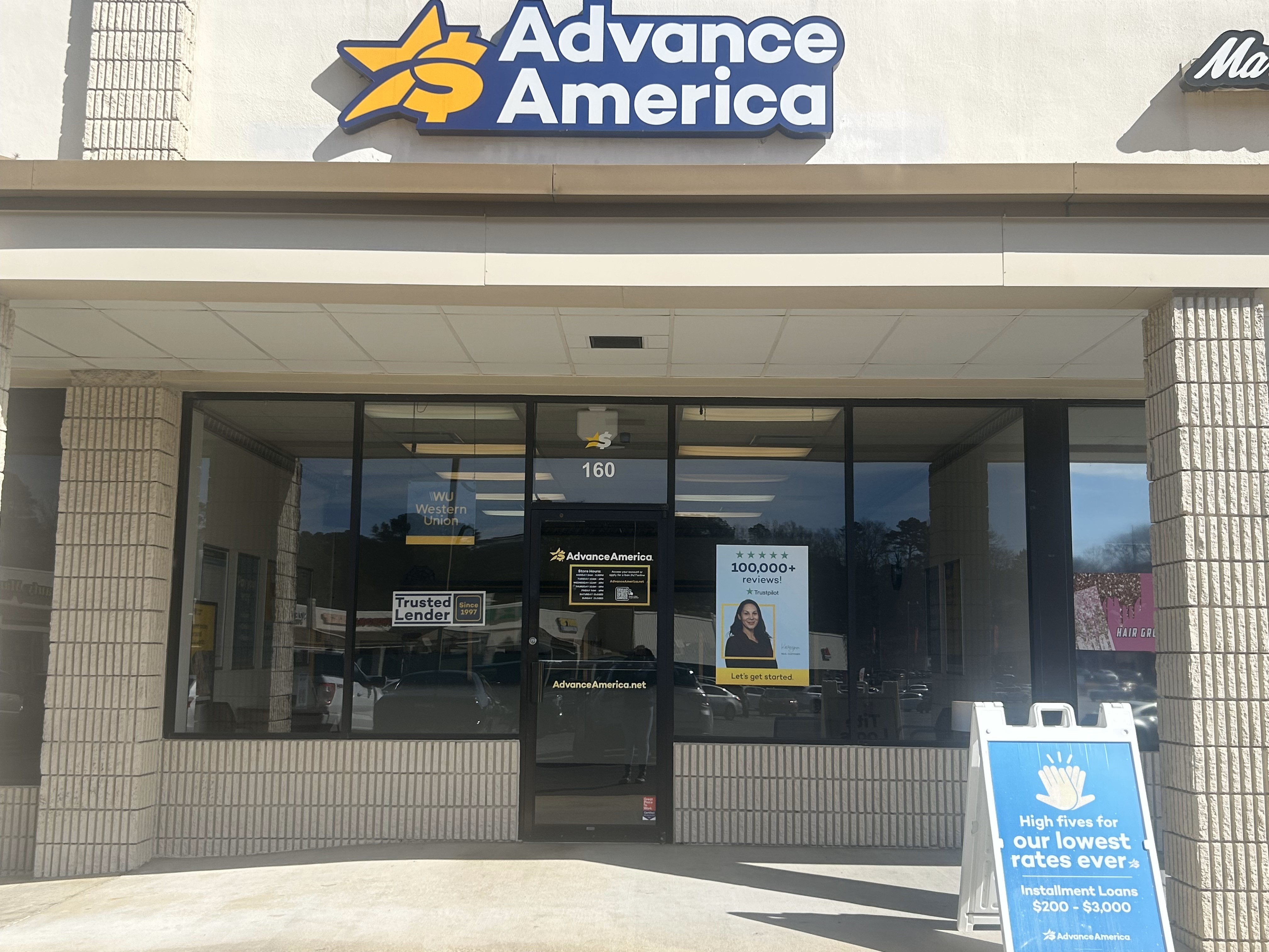 Advance America 160 River Square Plaza, #22, Hueytown, AL Store