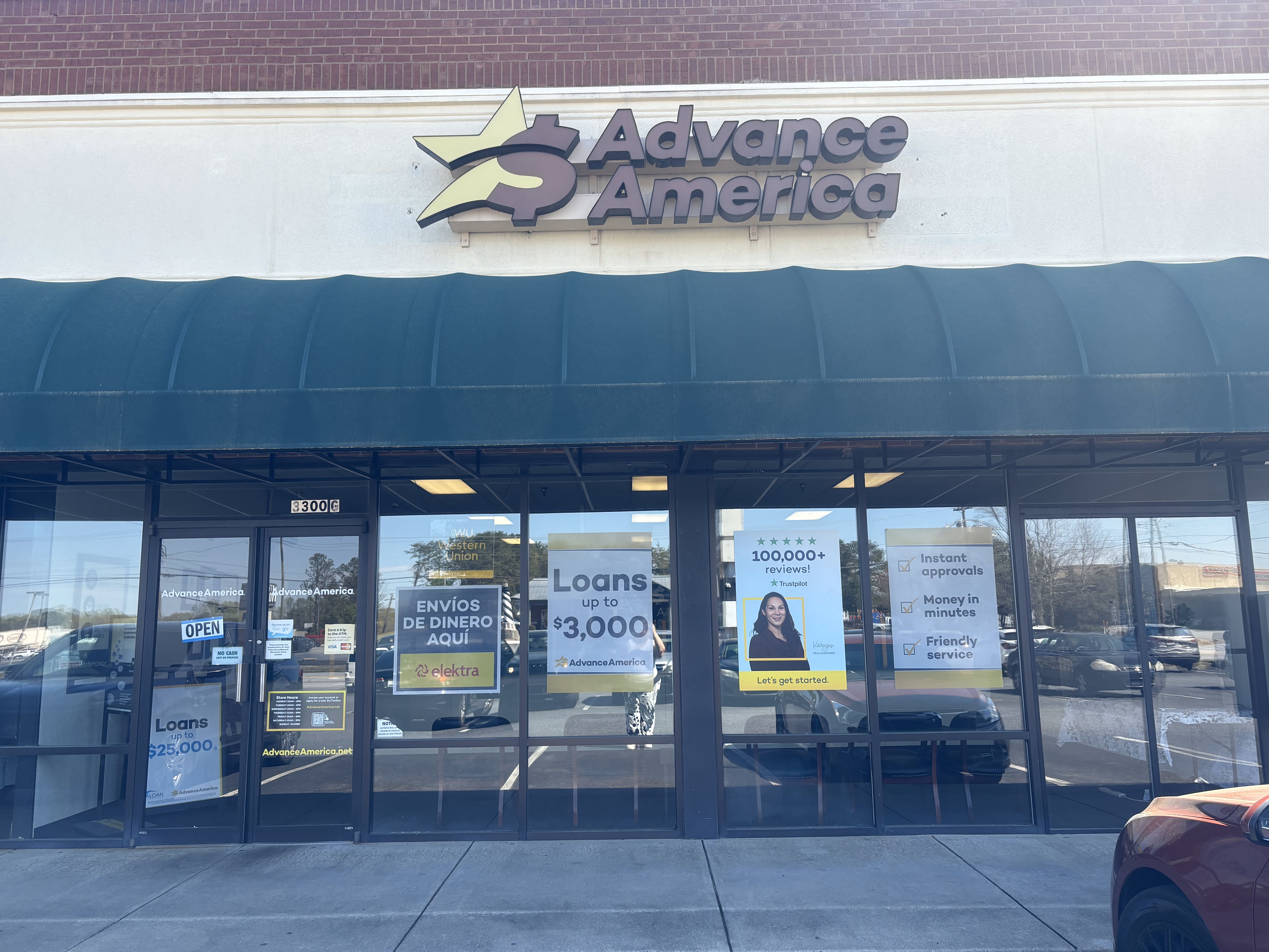 Advance America 3300 N. Main St., Ste. G, Anderson, SC Store
