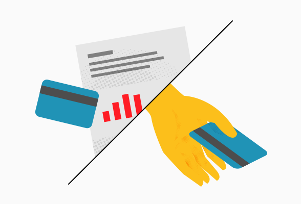 credit card with document