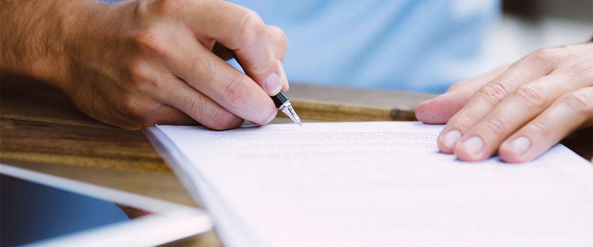 person signing documents