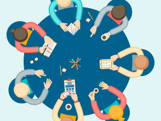 People Discussing Around Round Table People Discussing Around Round Table