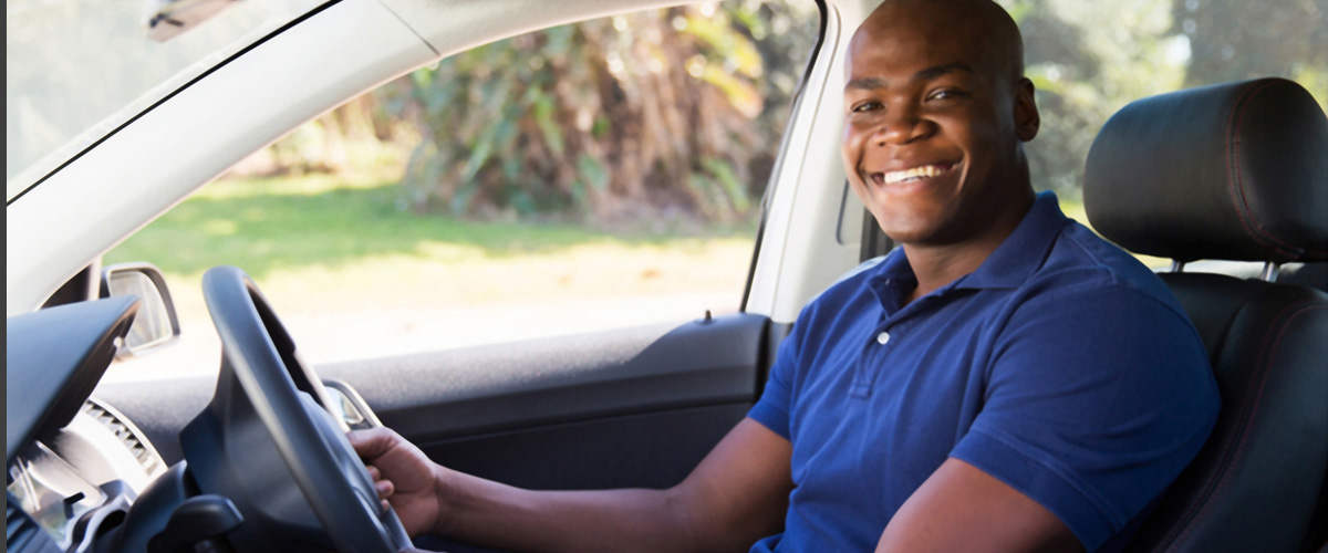Man driving a car