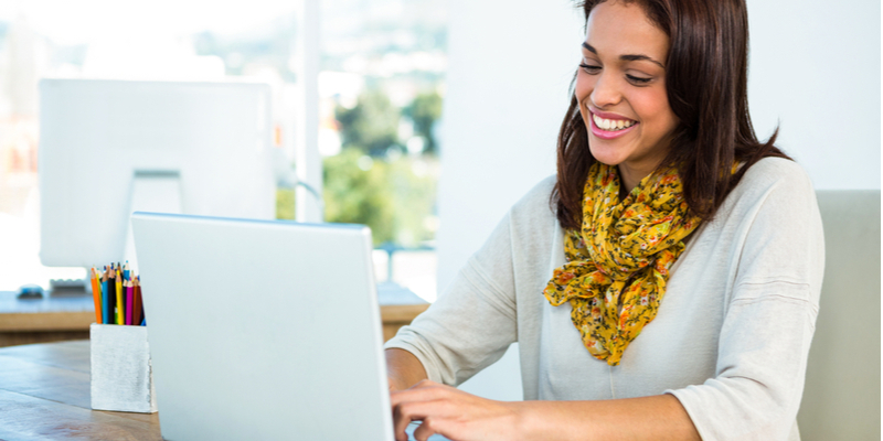 Women searching online line of credit
