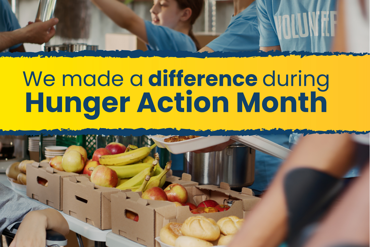 People volunteering at a food drive