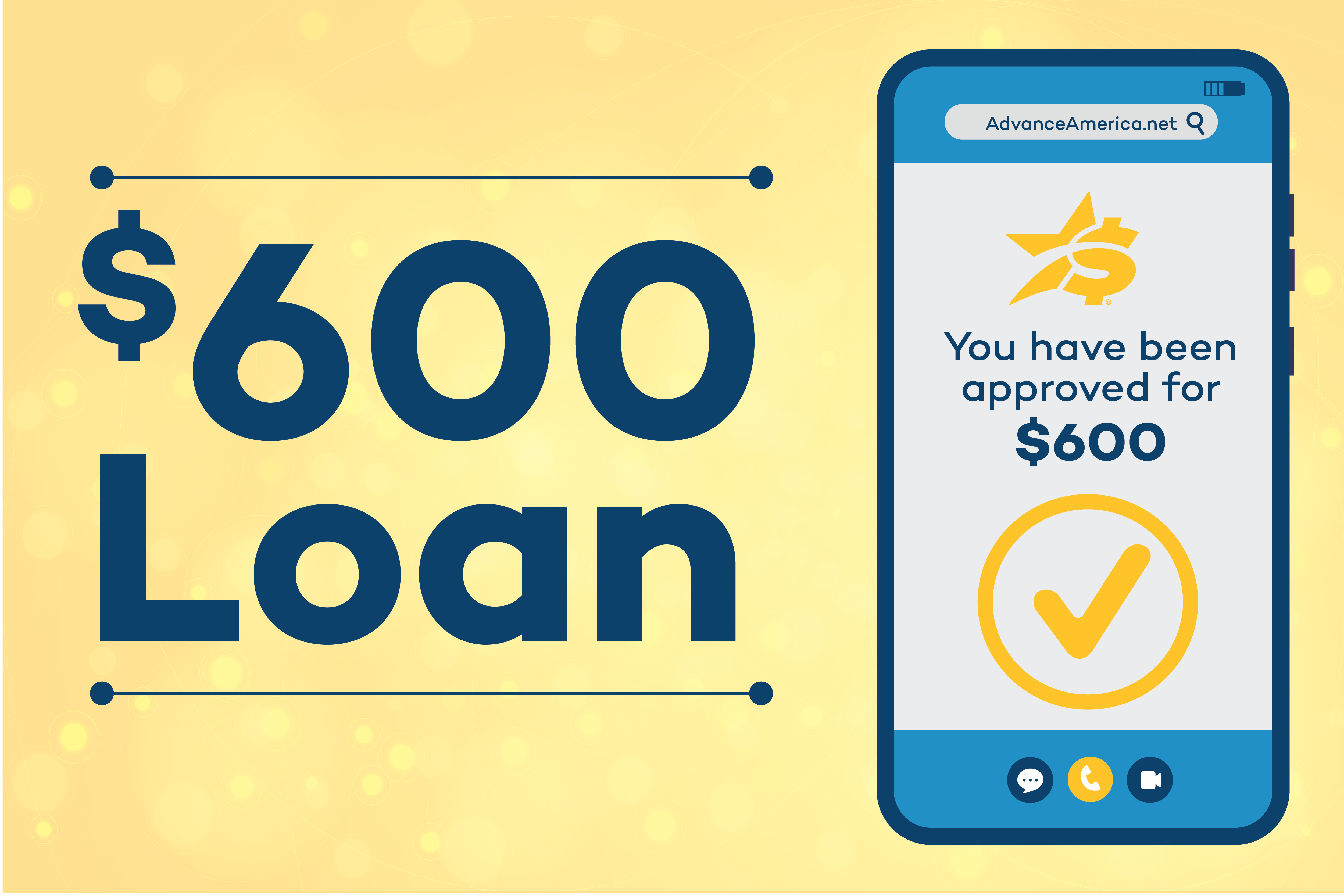 graphic showing how to get a loan for $600