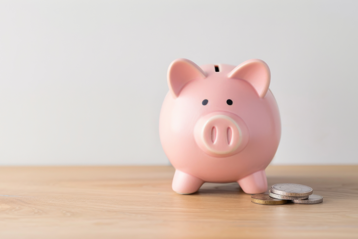 Piggy Bank and Coins