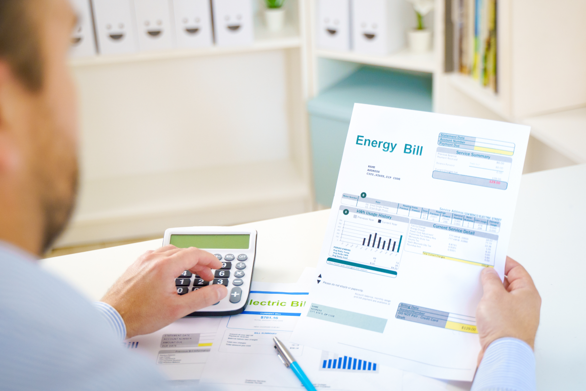 man paying his energy bill
