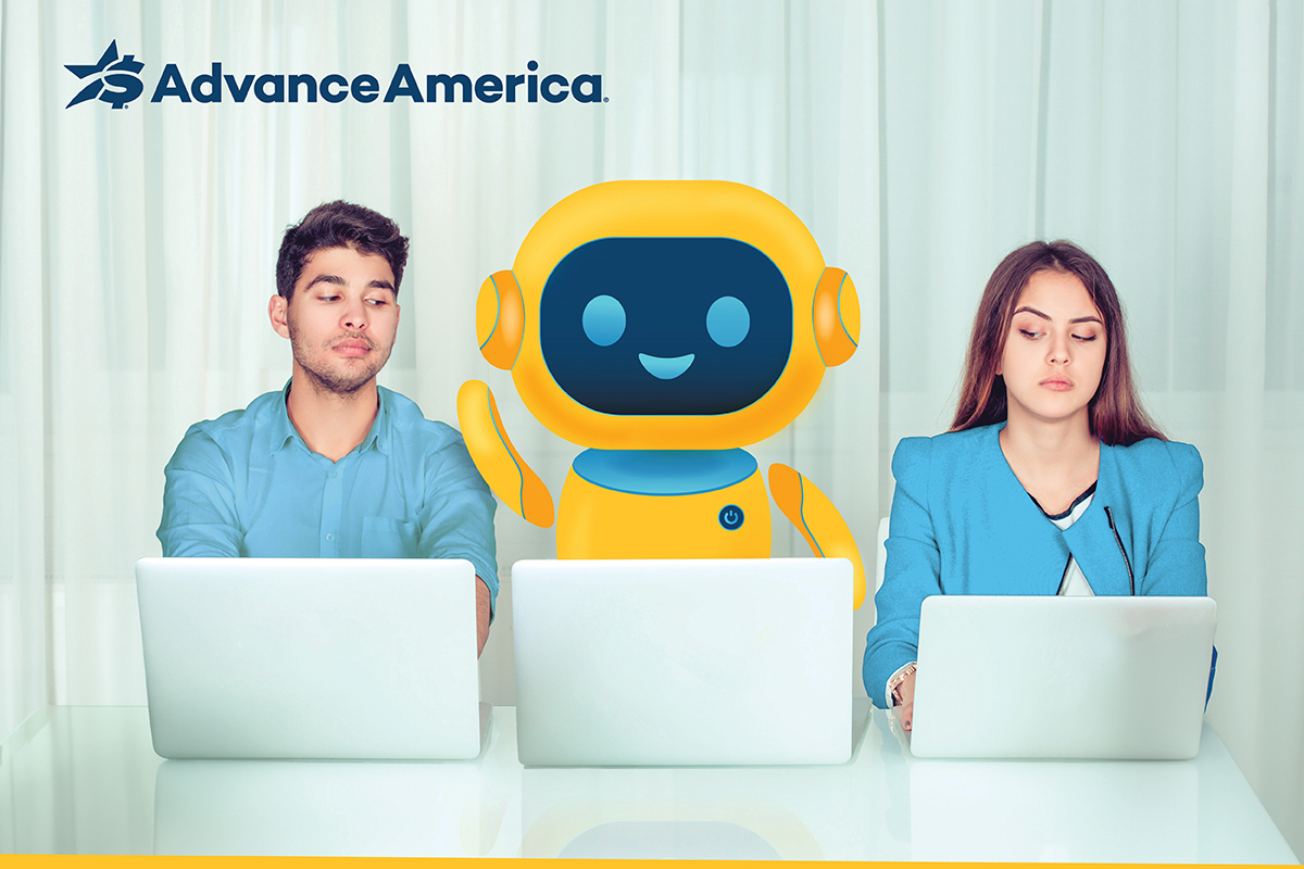 couple sits with robot in between