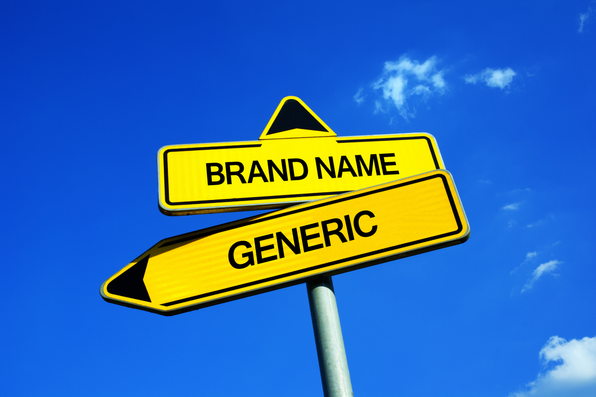 road signs that say brand name or generic