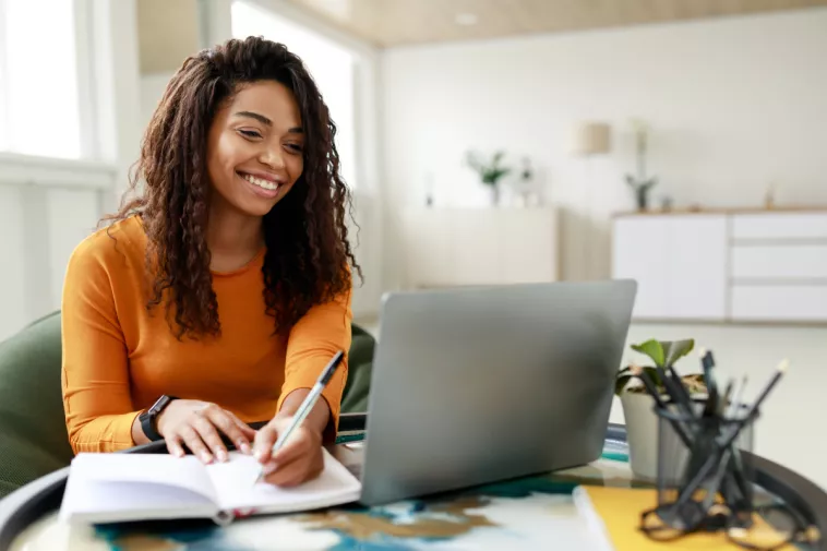 woman working from home