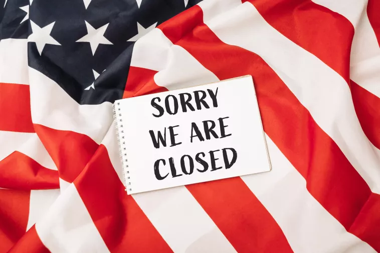 Flag saying we are closed