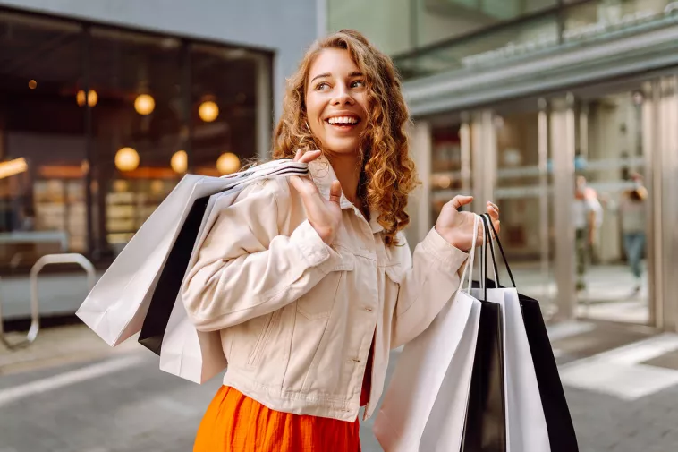 woman with shopping bags