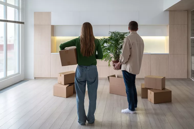 couple in a new apartment