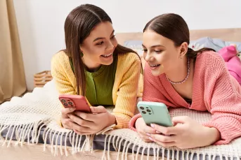 Teens on their cell phones
