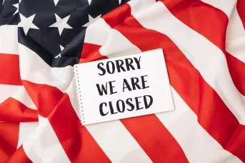 Flag saying we are closed
