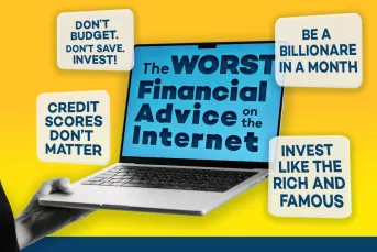 The worst financial advice on the internet written on a laptop