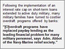 Military overdraft fee issue quote